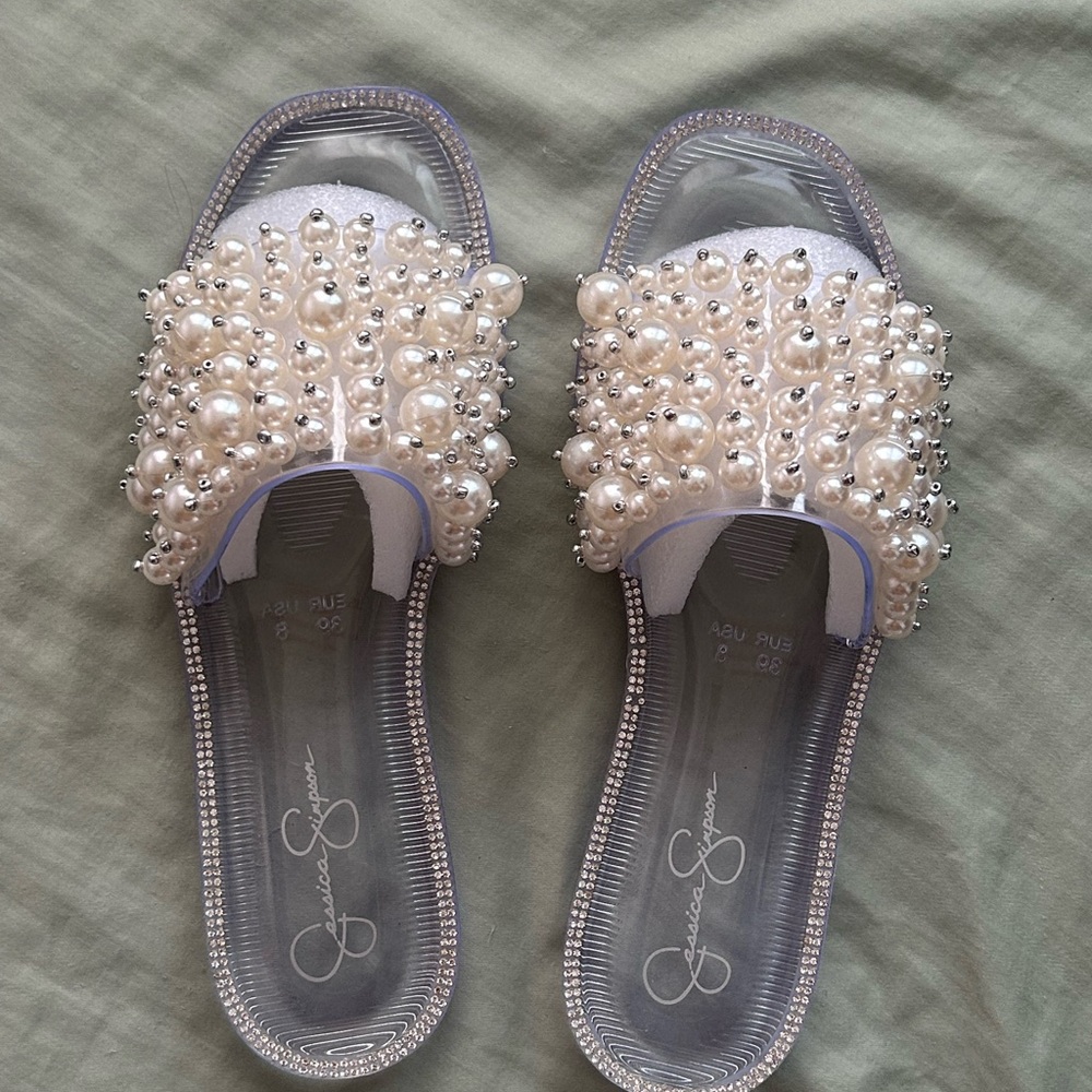 Jessica Simpson Pearl Embellished Sandals